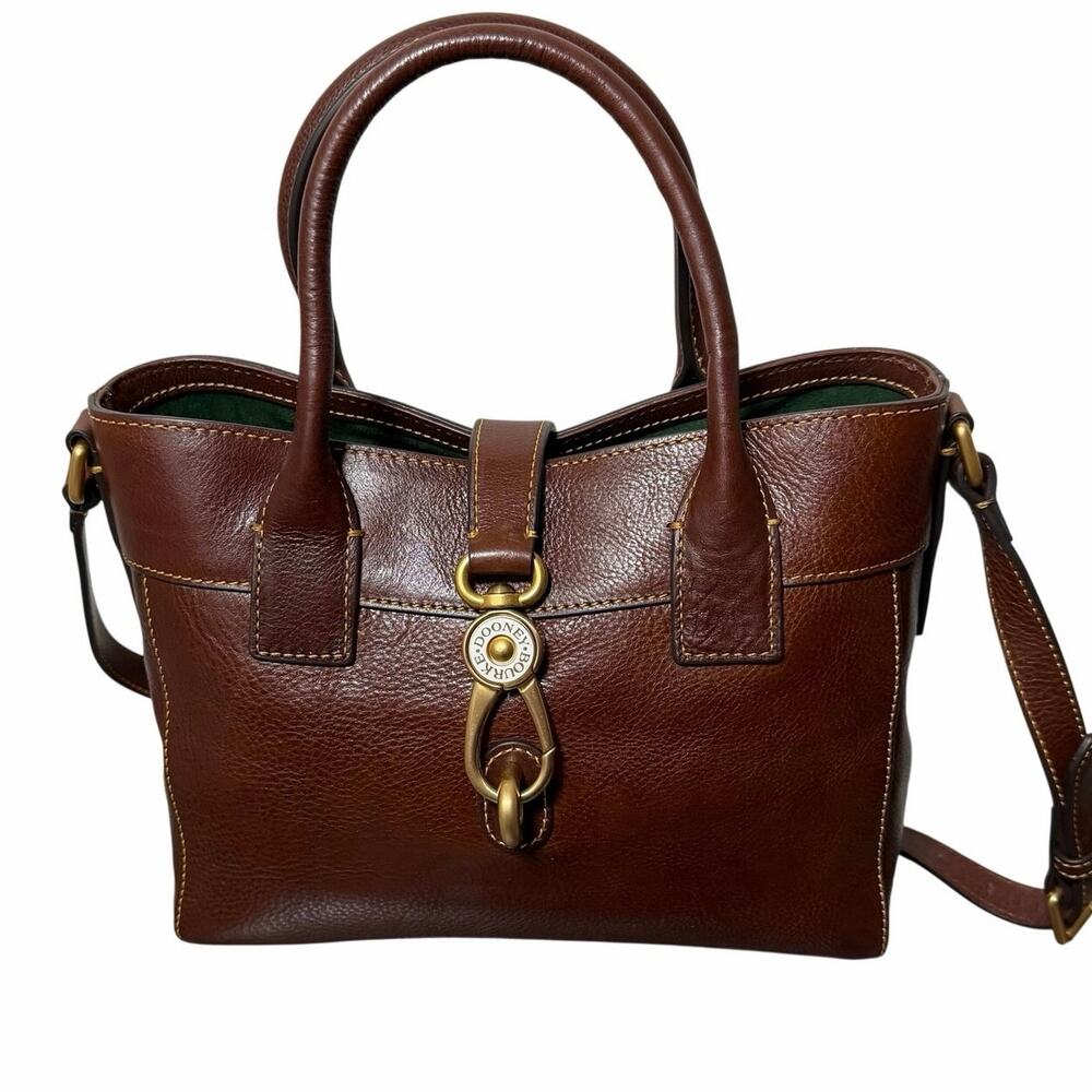 Dooney & Bourke Florentine Small Barlow Satchel Chestnut Leather Crossbody